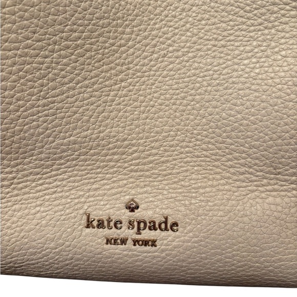 Kate Spade Leila Medium Triple Compartment Shoulder Bag Tan Cream Colorblock - Picture 6 of 12